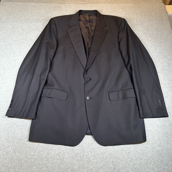 Brooks Brothers Country Club Blazer Mens 45L Black Loro Piana Super 120s Wool - Picture 1 of 14